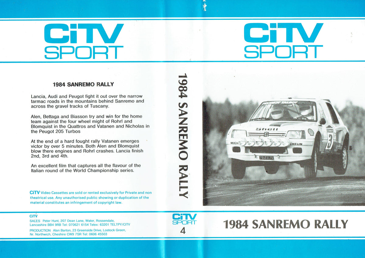 1984 Sanremo Rally - CiTV Sport: San Remo - World Rally Championship (WRC)  [VHS]