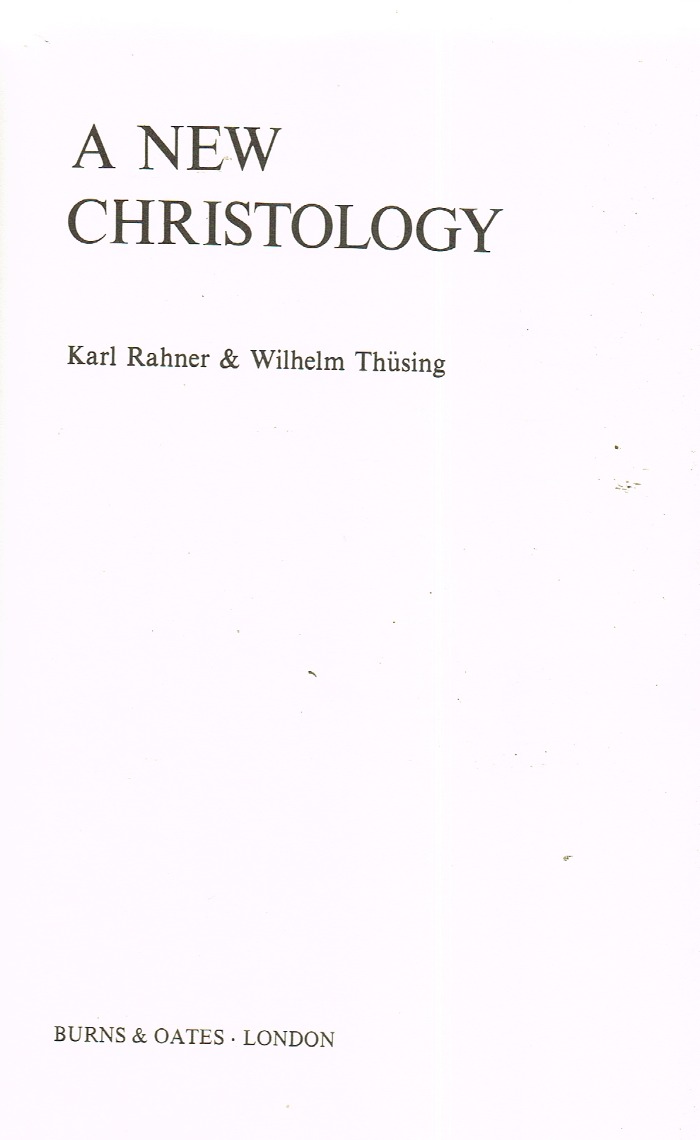 A New Christology