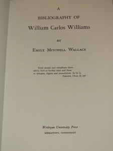 A bibliography of William Carlos Williams