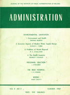 Administration, Volume 8, Number 2, Summer 1960: Journal of the Institute of Public Administration of Ireland (IPA)