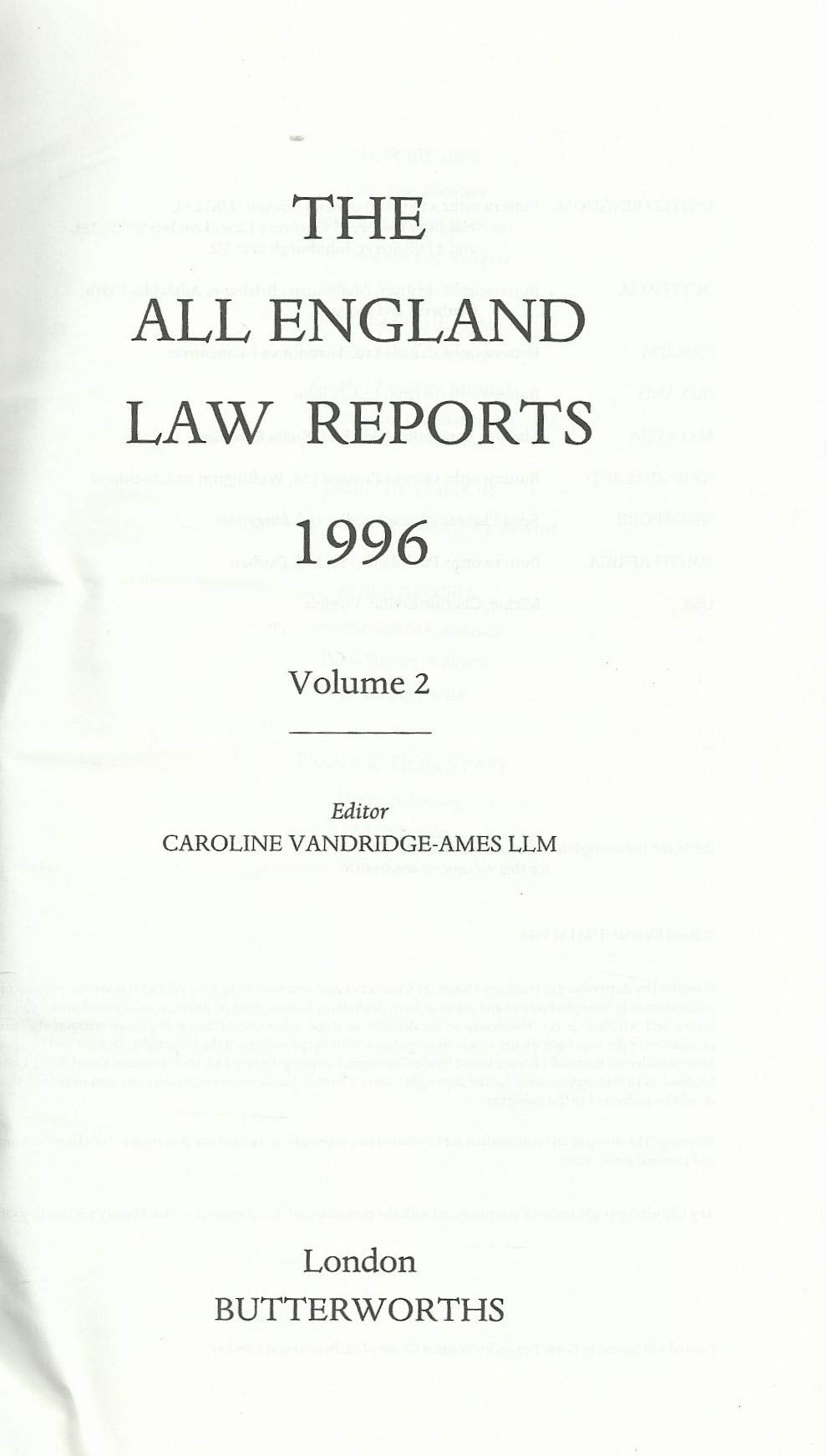 All England Law Reports 1996: Vol 2