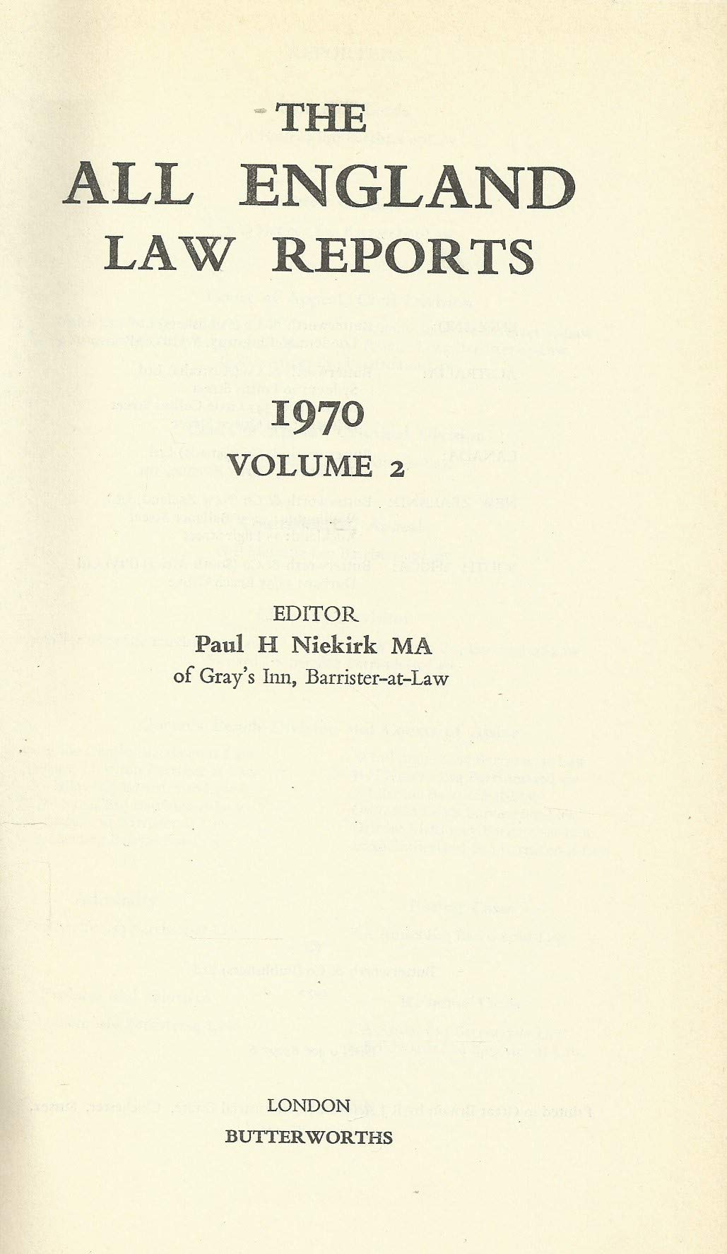 All england law reports: 1970 Vol 2