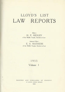 Lloyd's List Law Reports - 1955 Volume 1