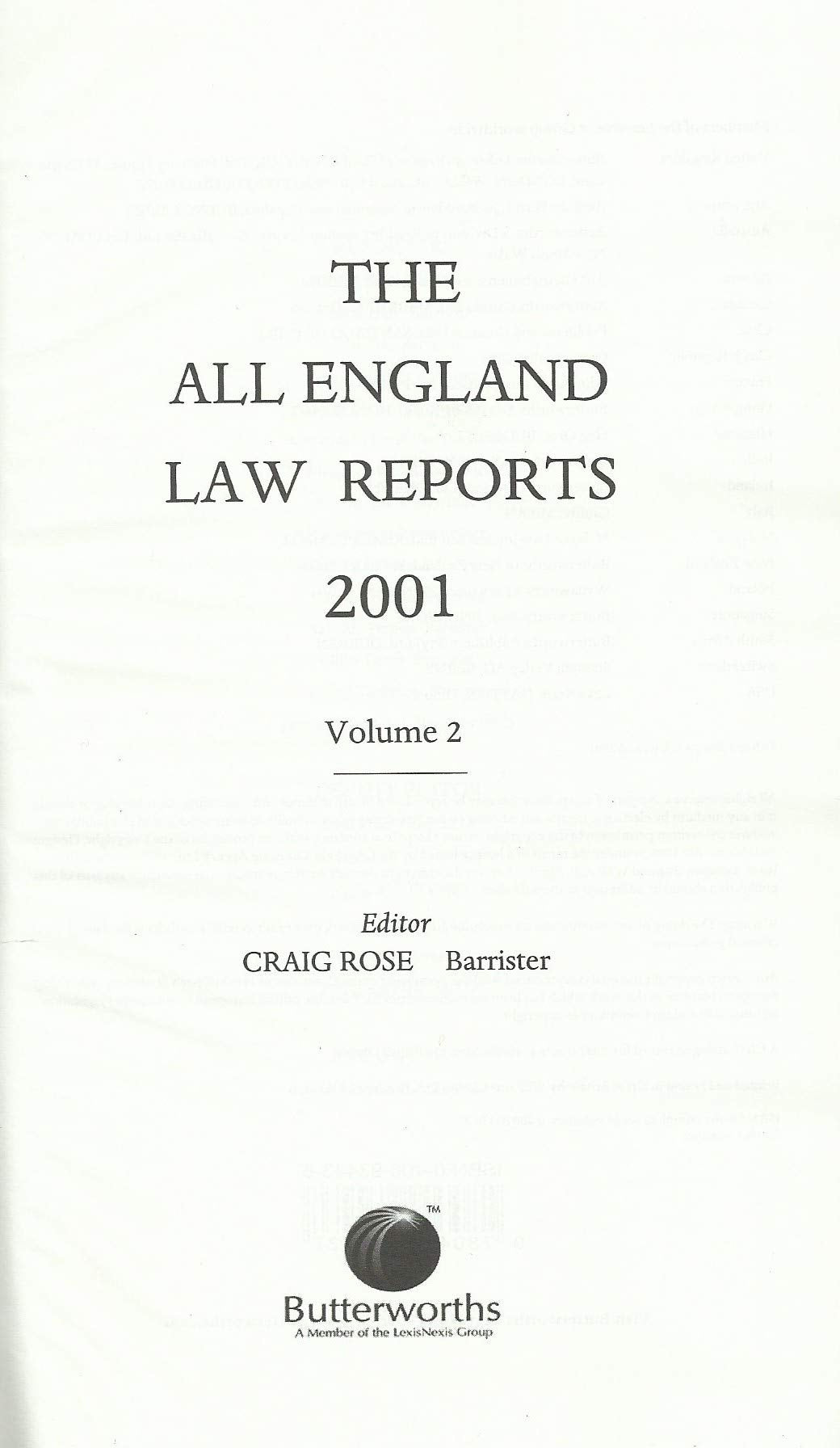 The All England Law Reports 2001, Volume 2