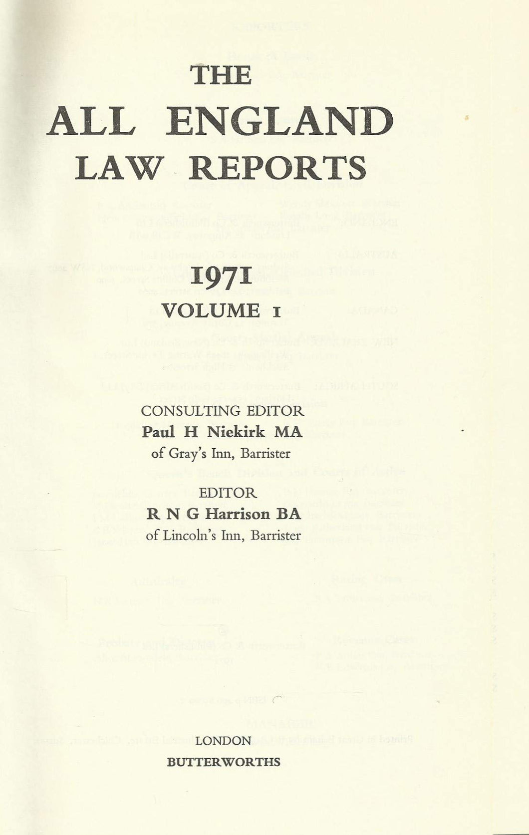 All england law reports: 1971 Vol 1