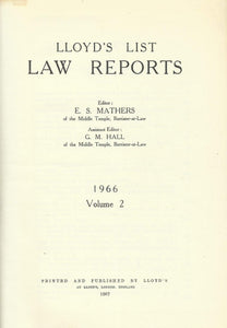 Lloyd's List Law Reports 1966, Volume 2