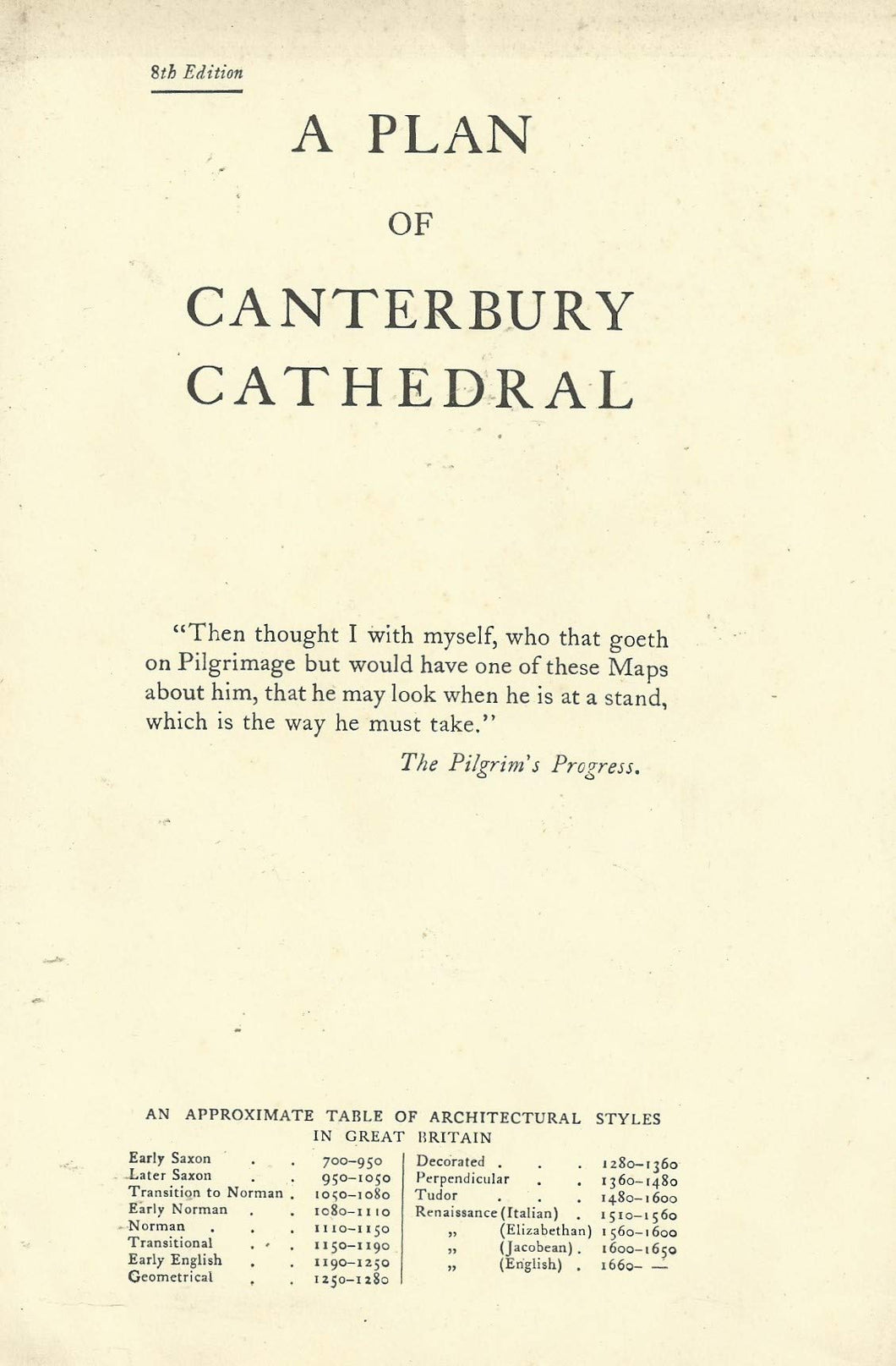 A Plan of Canterbury Cathedral - 8th Edition