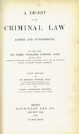 A Digest of the Criminal Law (Crimes and Punishments)