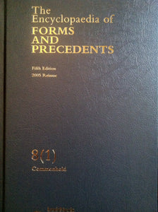 Encyclopaedia of Forms and Precedents: V 8. Pt 1.